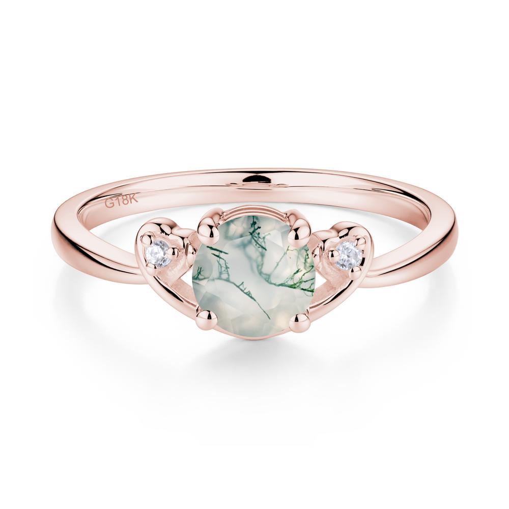 Twist Band Moss Agate Promise Ring - LUO Jewelry #metal_18k rose gold