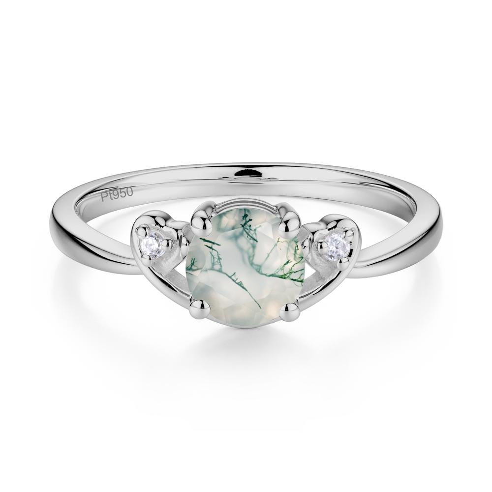 Twist Band Moss Agate Promise Ring - LUO Jewelry #metal_platinum