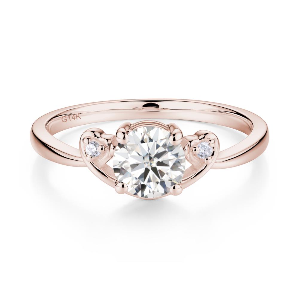 Twist Band Moissanite Promise Ring - LUO Jewelry #metal_14k rose gold
