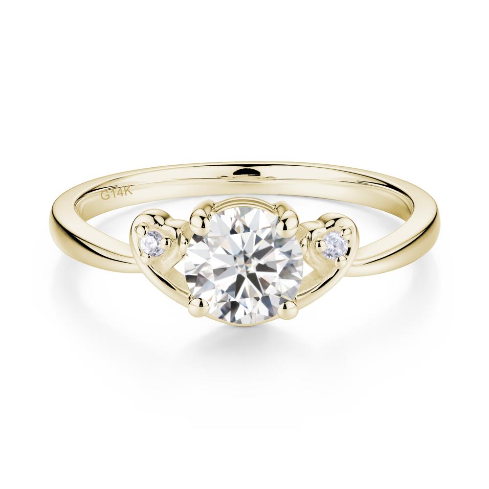 Twist Band Moissanite Promise Ring - LUO Jewelry #metal_14k yellow gold