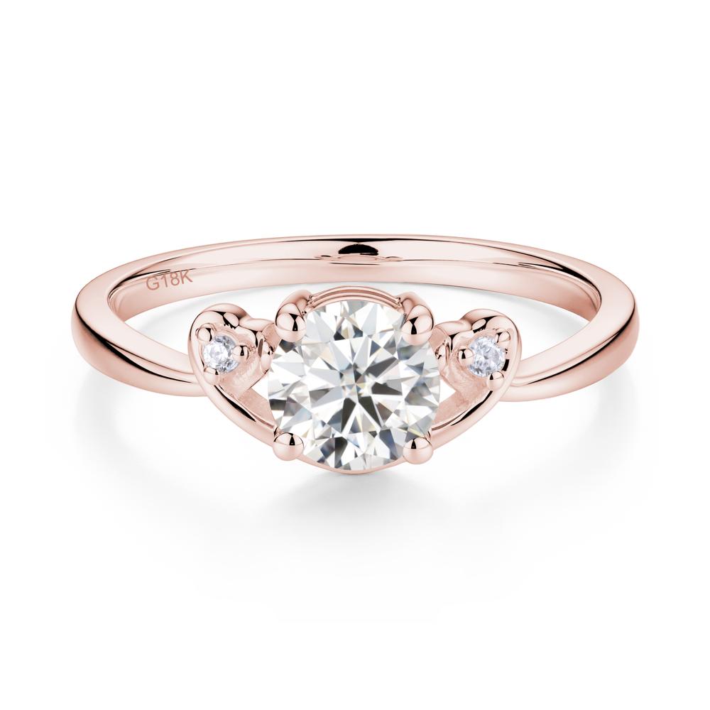 Twist Band Moissanite Promise Ring - LUO Jewelry #metal_18k rose gold