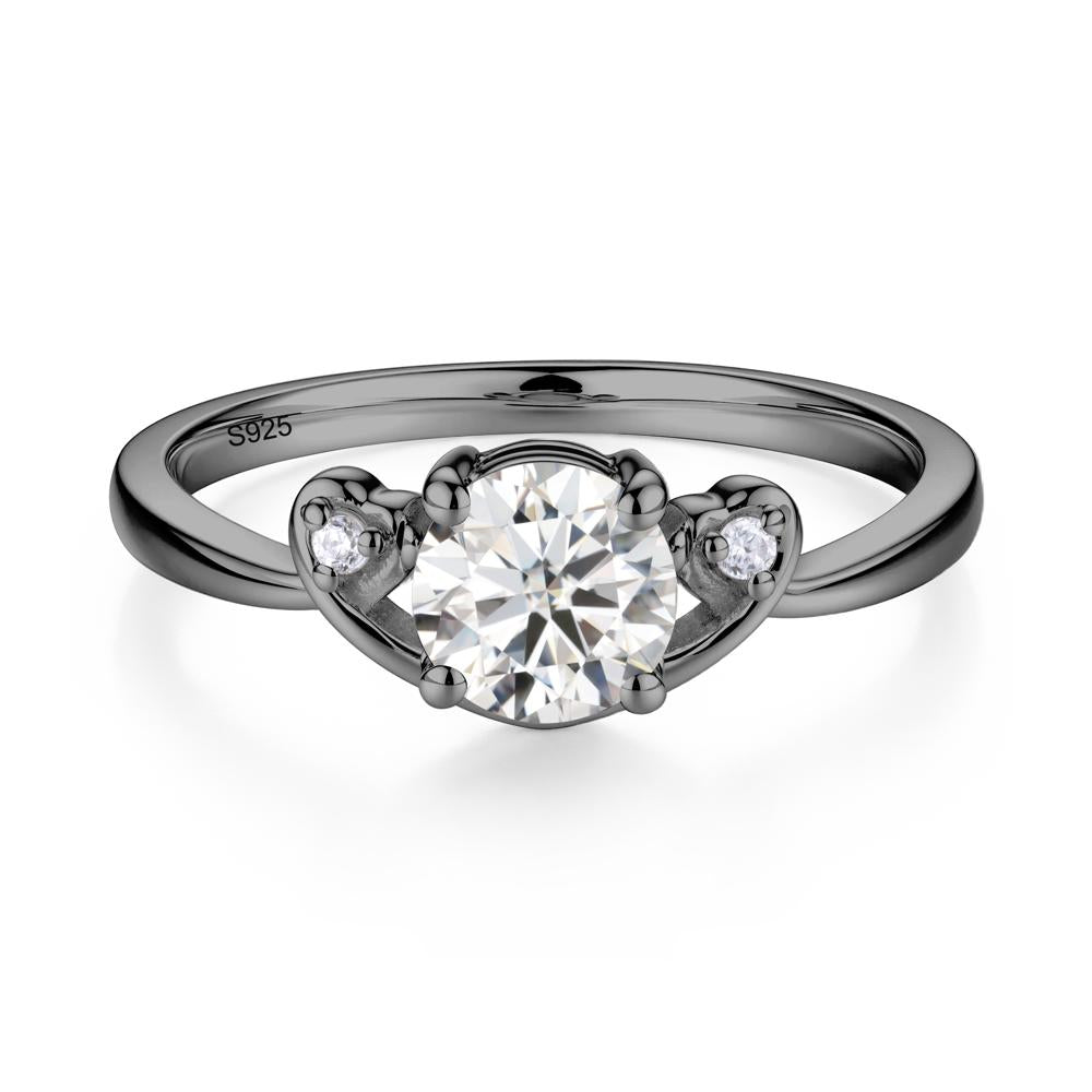 Twist Band Moissanite Promise Ring - LUO Jewelry #metal_black finish sterling silver