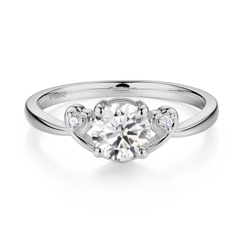Twist Band Moissanite Promise Ring - LUO Jewelry #metal_platinum