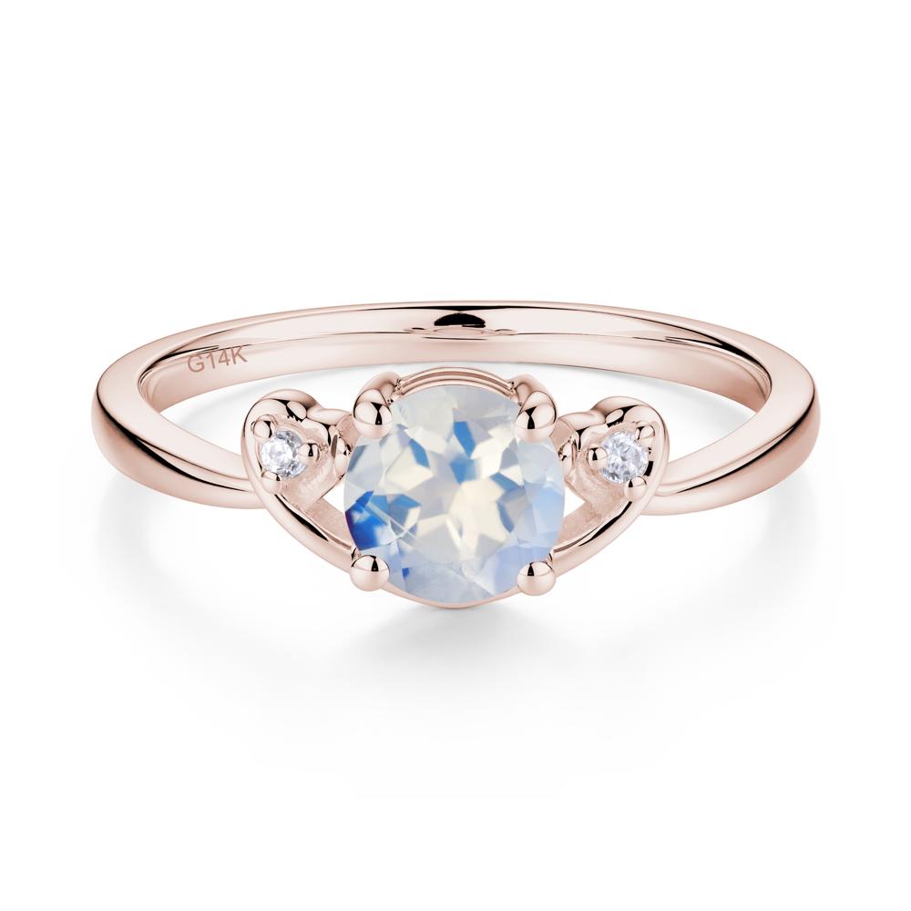 Twist Band Moonstone Promise Ring - LUO Jewelry #metal_14k rose gold