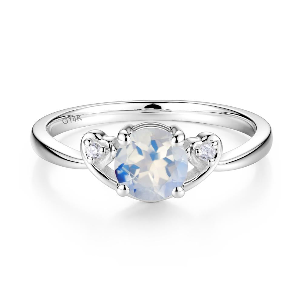 Twist Band Moonstone Promise Ring - LUO Jewelry #metal_14k white gold