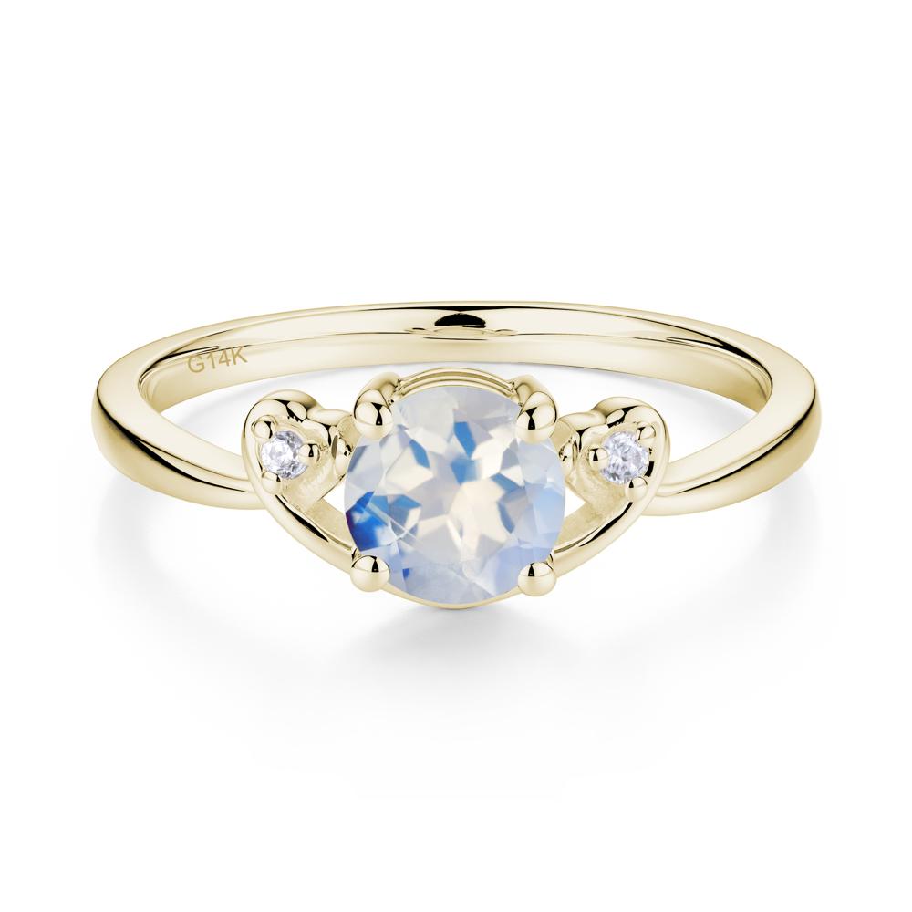 Twist Band Moonstone Promise Ring - LUO Jewelry #metal_14k yellow gold