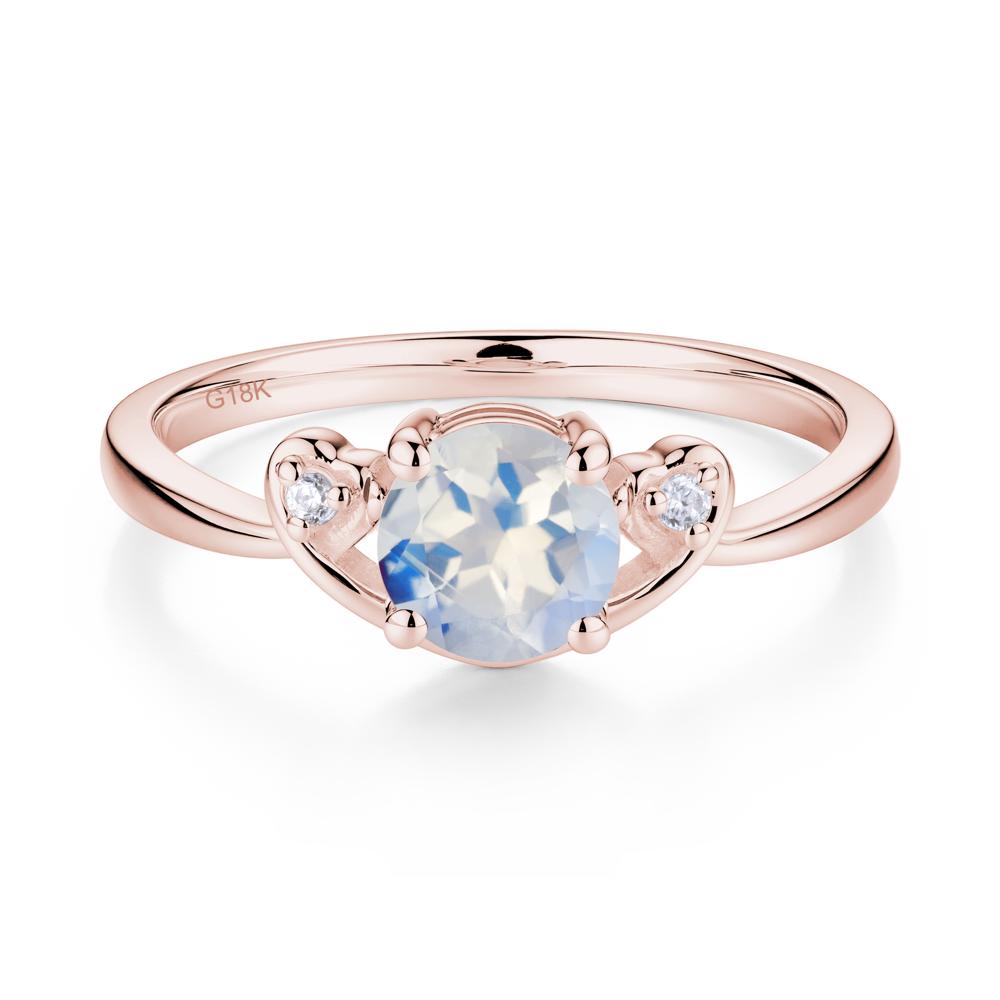 Twist Band Moonstone Promise Ring - LUO Jewelry #metal_18k rose gold