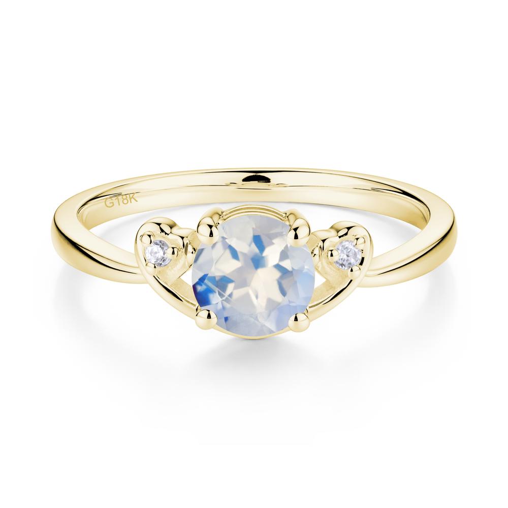 Twist Band Moonstone Promise Ring - LUO Jewelry #metal_18k yellow gold