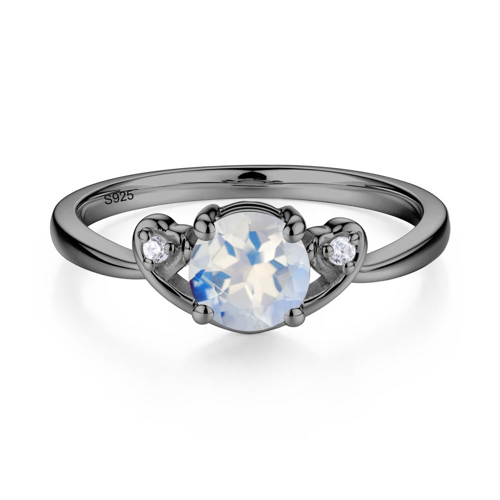 Twist Band Moonstone Promise Ring - LUO Jewelry #metal_black finish sterling silver