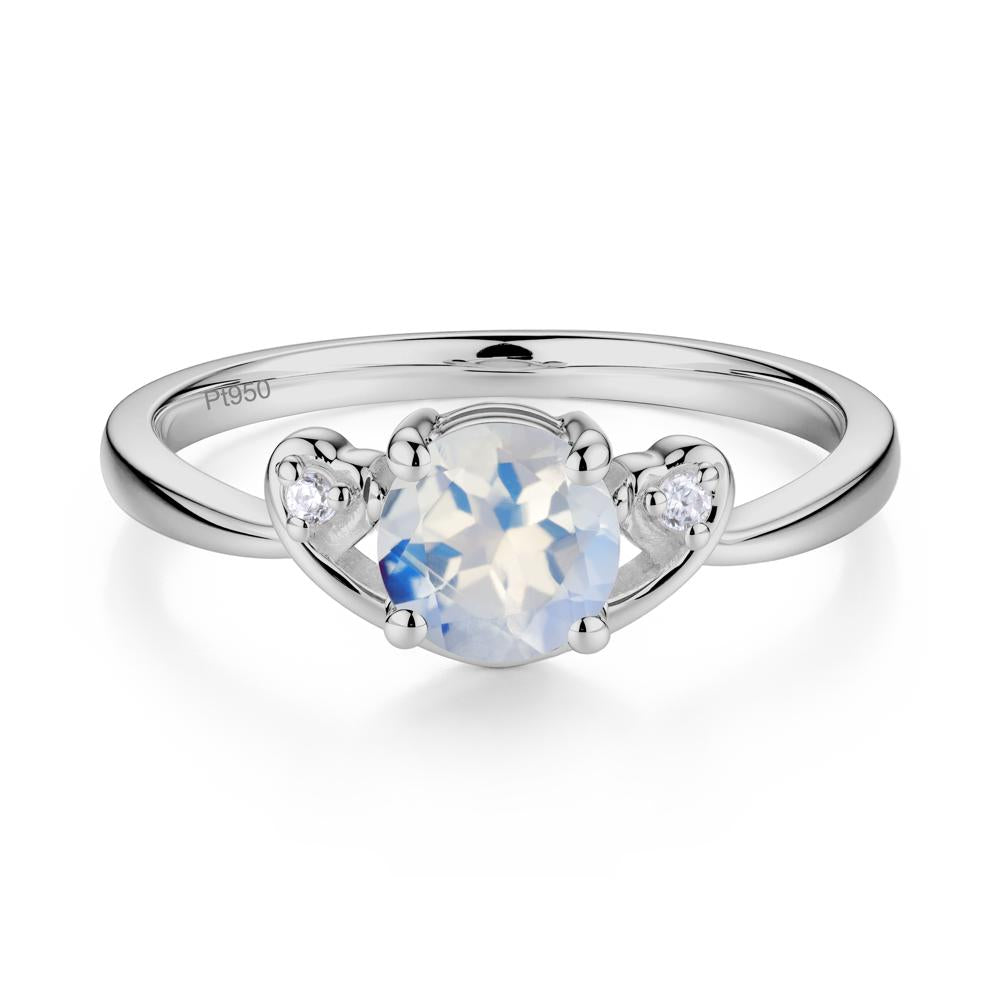 Twist Band Moonstone Promise Ring - LUO Jewelry #metal_platinum