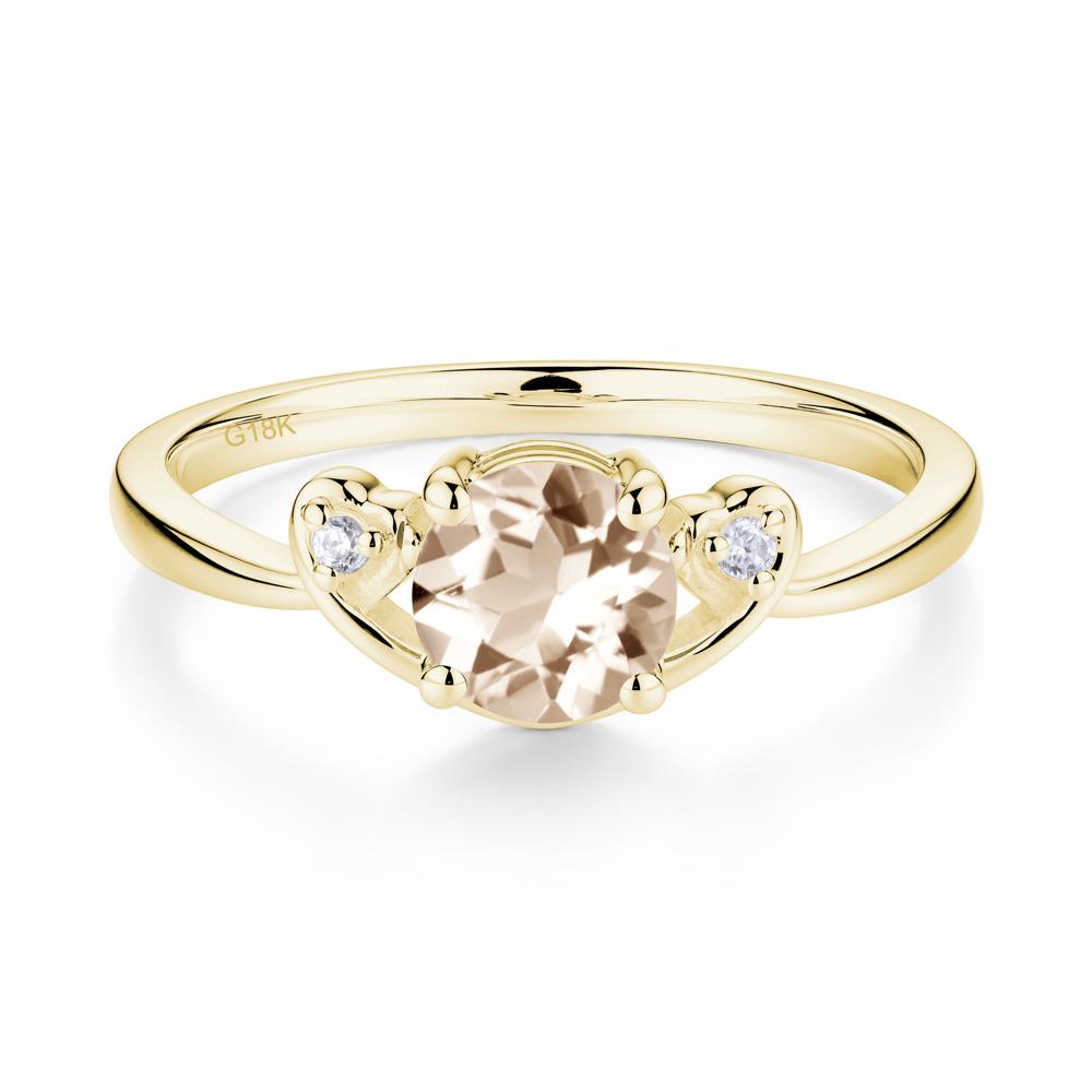 Twist Band Morganite Promise Ring - LUO Jewelry #metal_18k yellow gold
