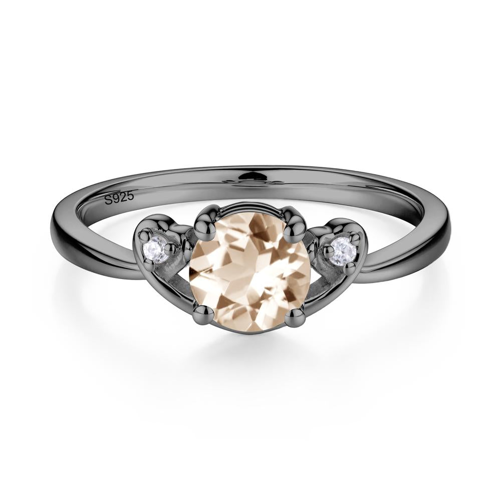 Twist Band Morganite Promise Ring - LUO Jewelry #metal_black finish sterling silver