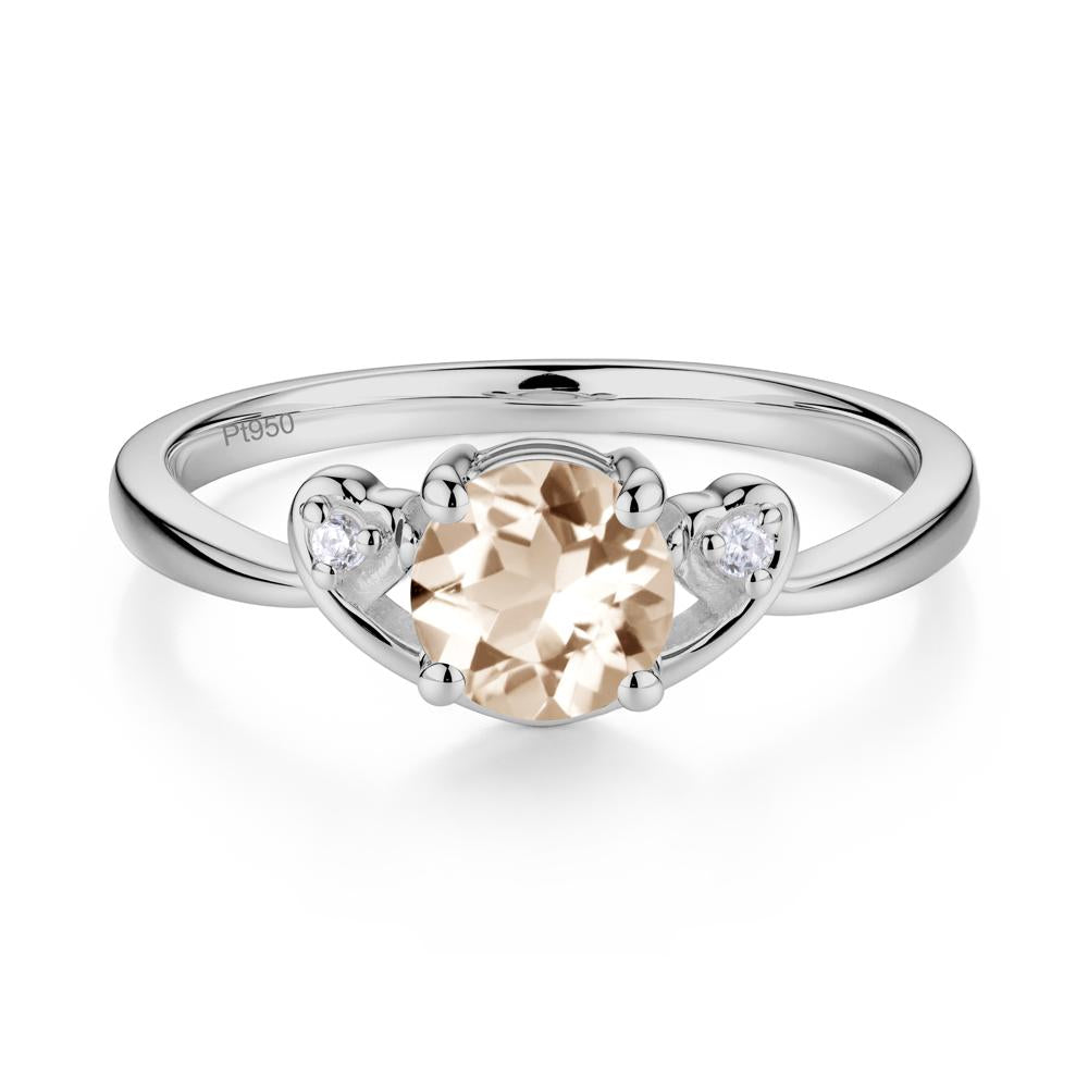 Twist Band Morganite Promise Ring - LUO Jewelry #metal_platinum
