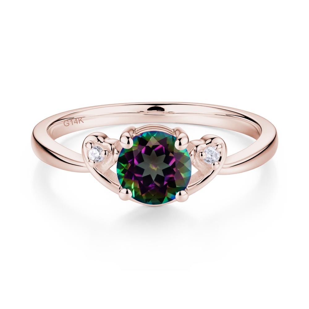 Twist Band Mystic Topaz Promise Ring - LUO Jewelry #metal_14k rose gold