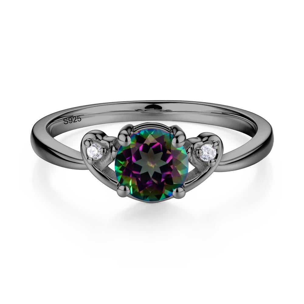 Twist Band Mystic Topaz Promise Ring - LUO Jewelry #metal_black finish sterling silver
