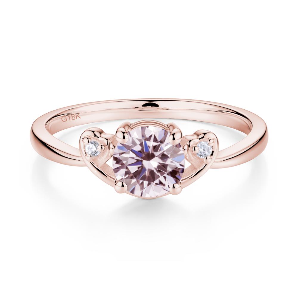 Twist Band Pink Cubic Zirconia Promise Ring - LUO Jewelry #metal_18k rose gold