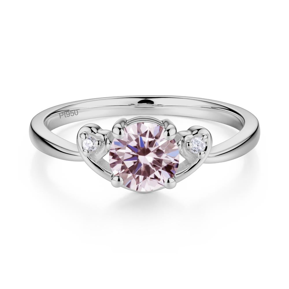 Twist Band Pink Cubic Zirconia Promise Ring - LUO Jewelry #metal_platinum