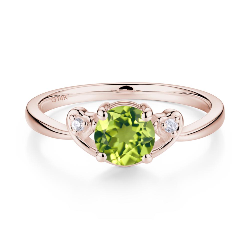 Twist Band Peridot Promise Ring - LUO Jewelry #metal_14k rose gold