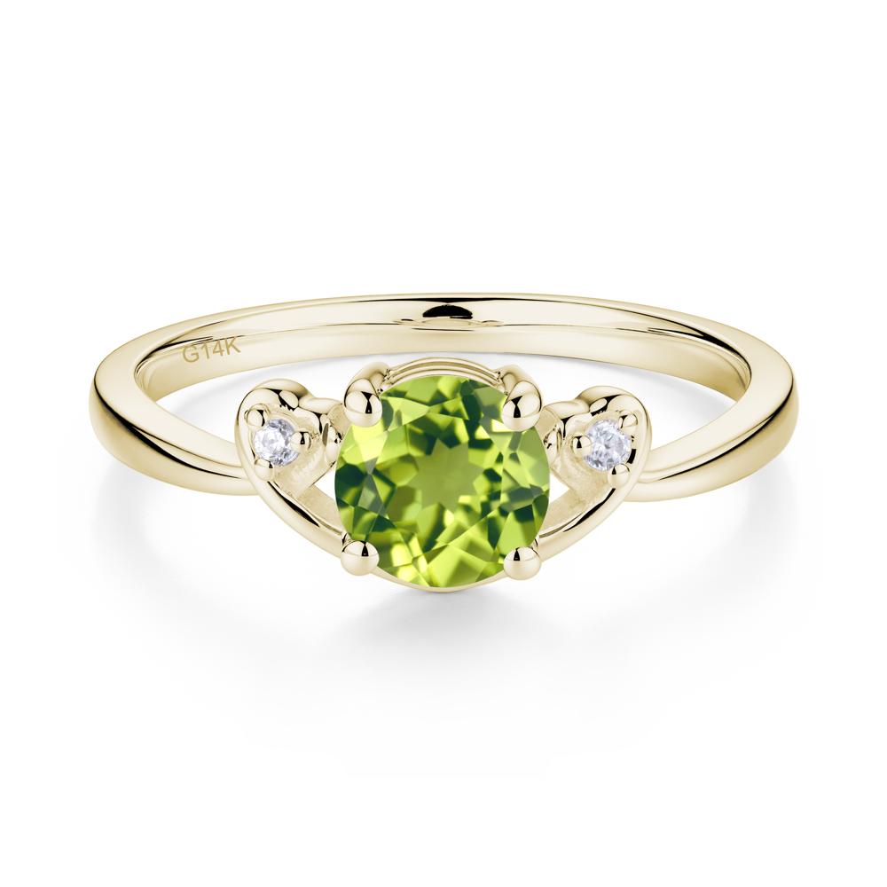 Twist Band Peridot Promise Ring - LUO Jewelry #metal_14k yellow gold