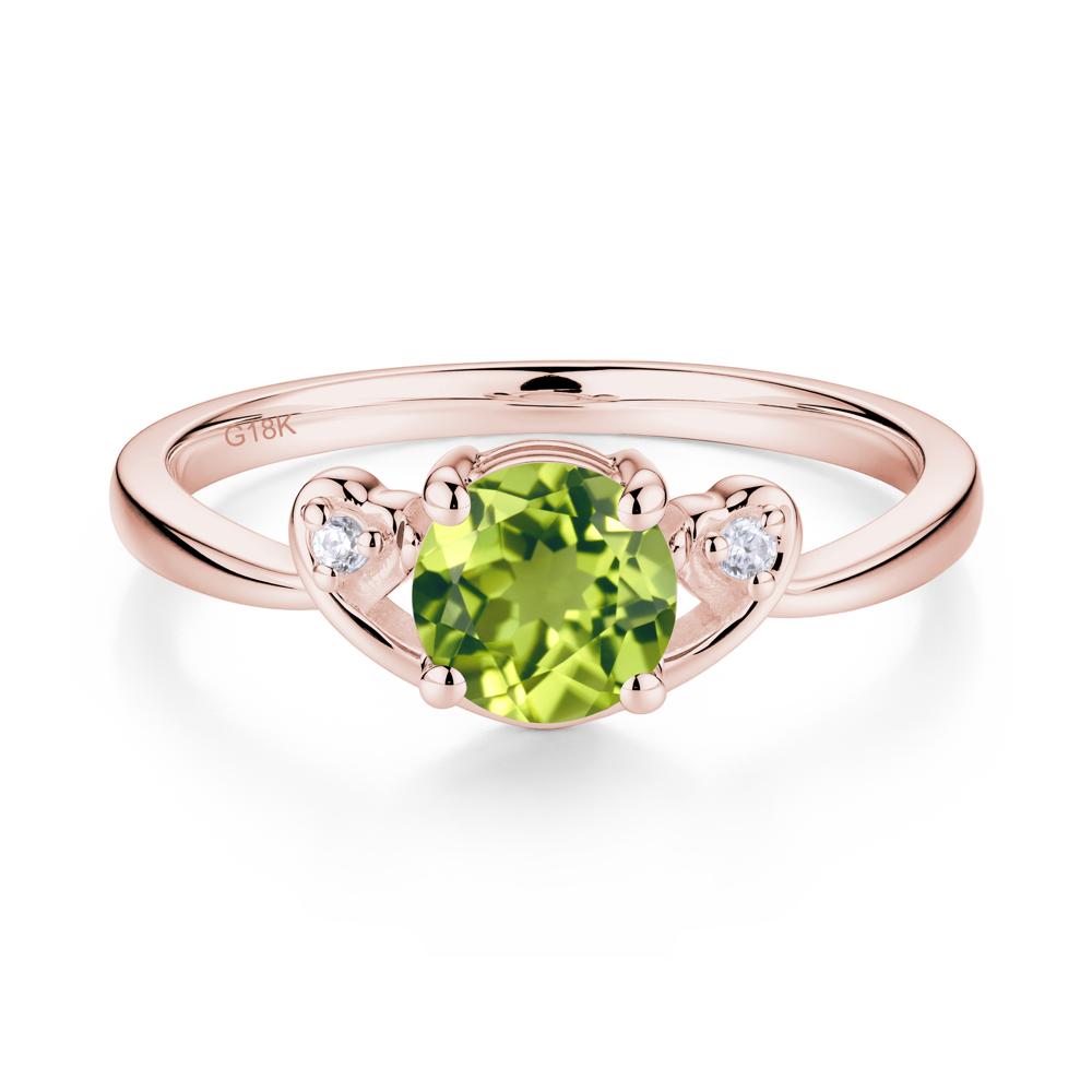 Twist Band Peridot Promise Ring - LUO Jewelry #metal_18k rose gold
