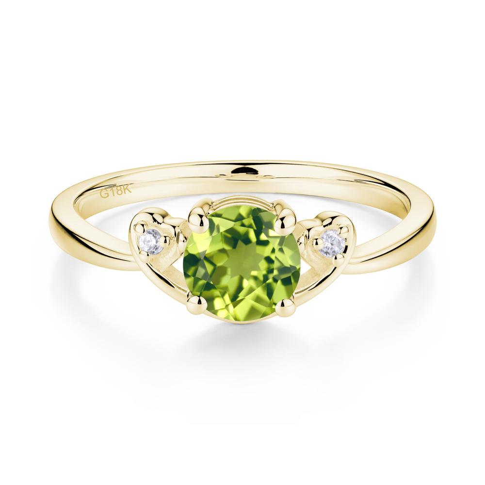 Twist Band Peridot Promise Ring - LUO Jewelry #metal_18k yellow gold