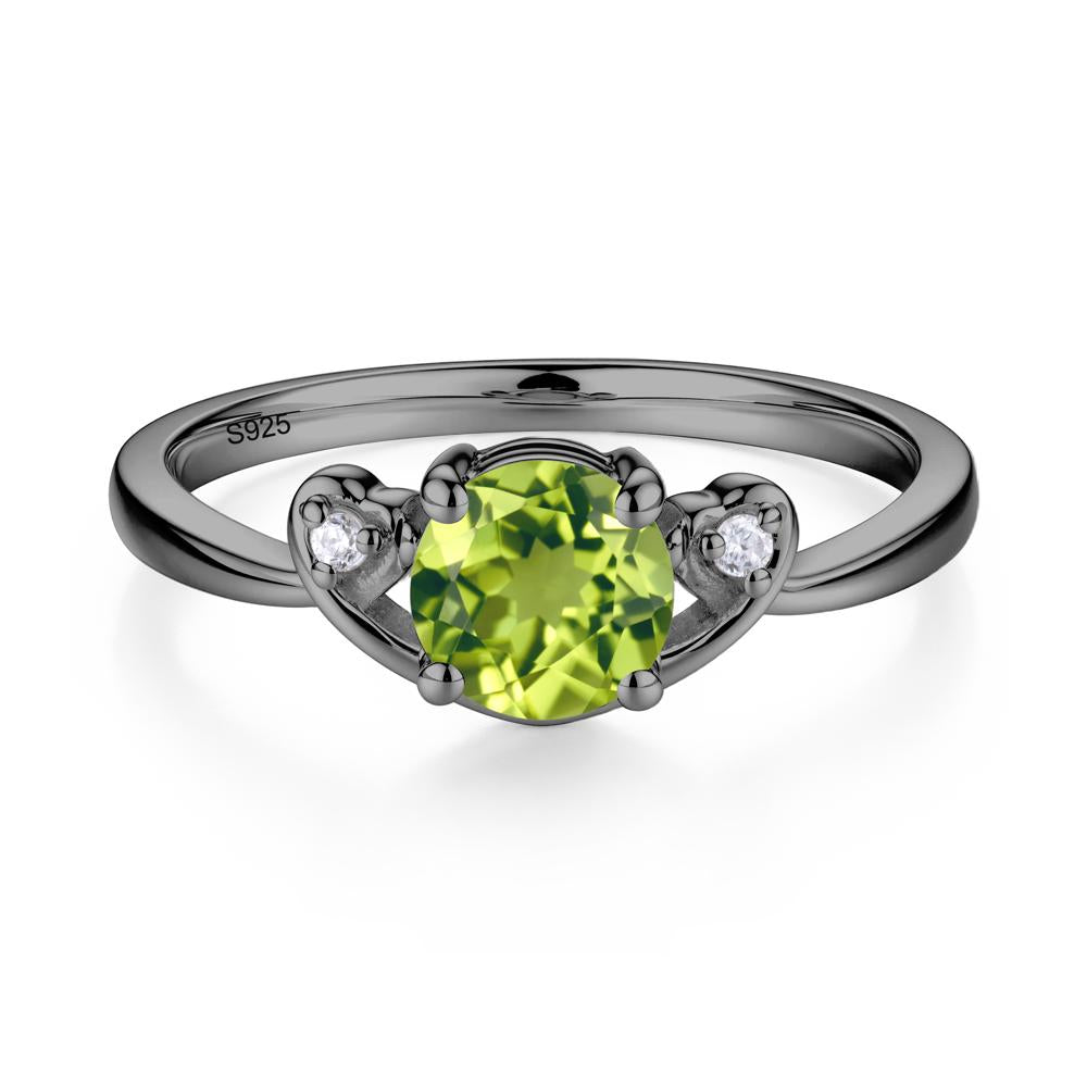 Twist Band Peridot Promise Ring - LUO Jewelry #metal_black finish sterling silver