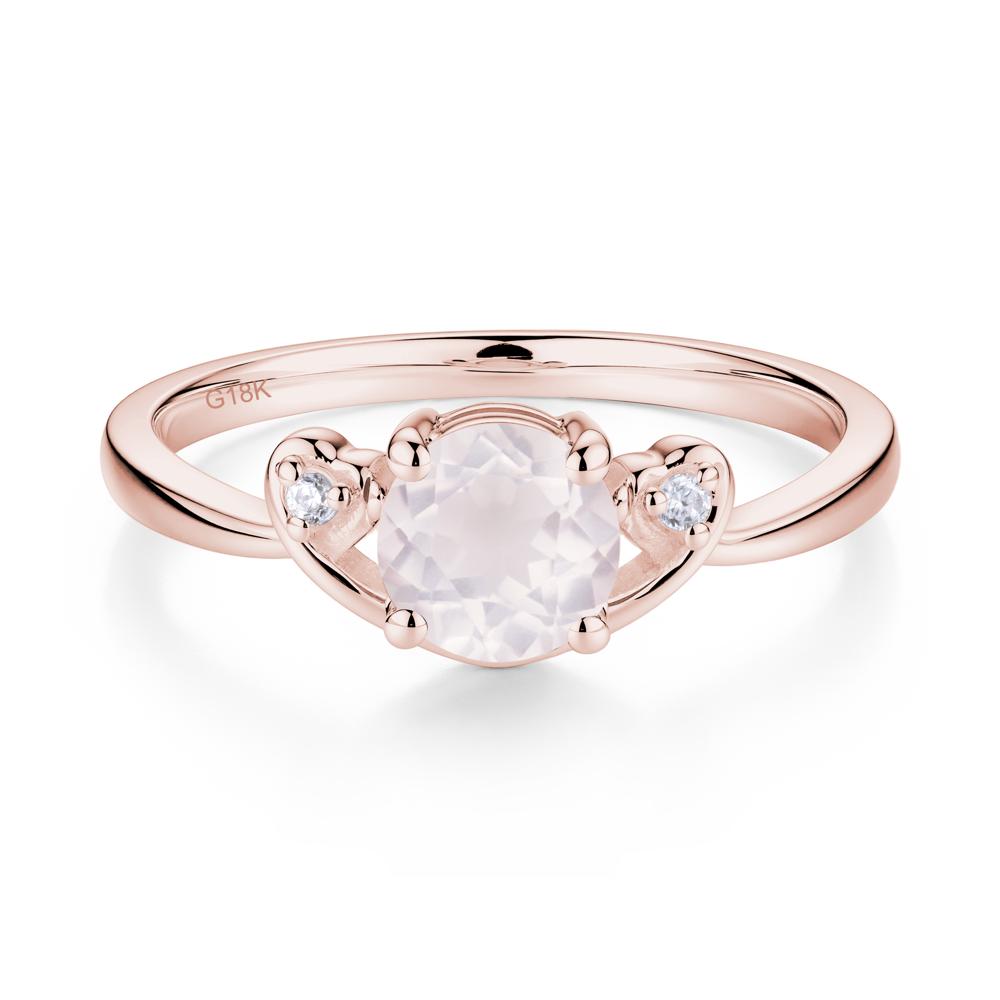 Twist Band Rose Quartz Promise Ring - LUO Jewelry #metal_18k rose gold