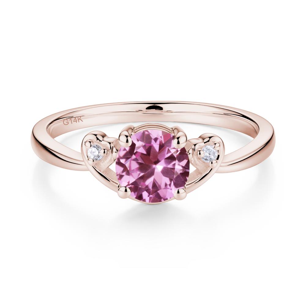 Twist Band Pink Sapphire Promise Ring - LUO Jewelry #metal_14k rose gold