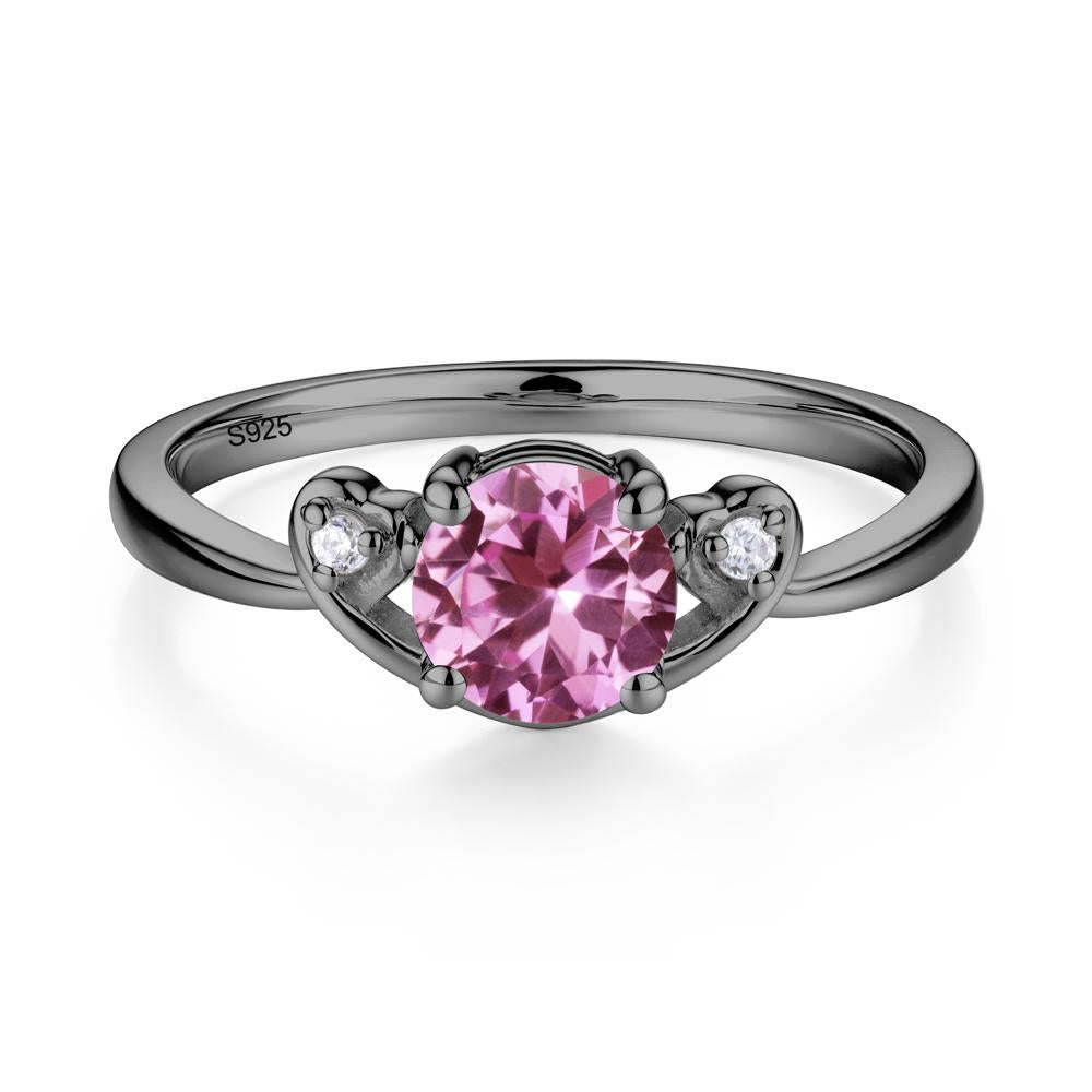 Twist Band Pink Sapphire Promise Ring - LUO Jewelry #metal_black finish sterling silver