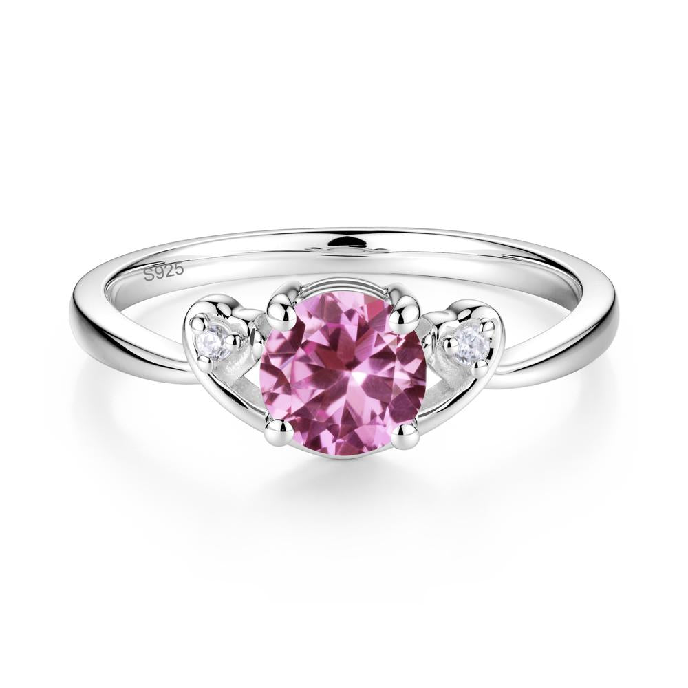Twist Band Pink Sapphire Promise Ring - LUO Jewelry #metal_sterling silver
