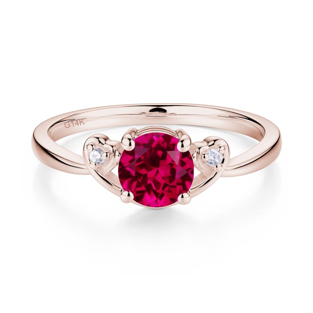 Twist Band Ruby Promise Ring - LUO Jewelry #metal_14k rose gold