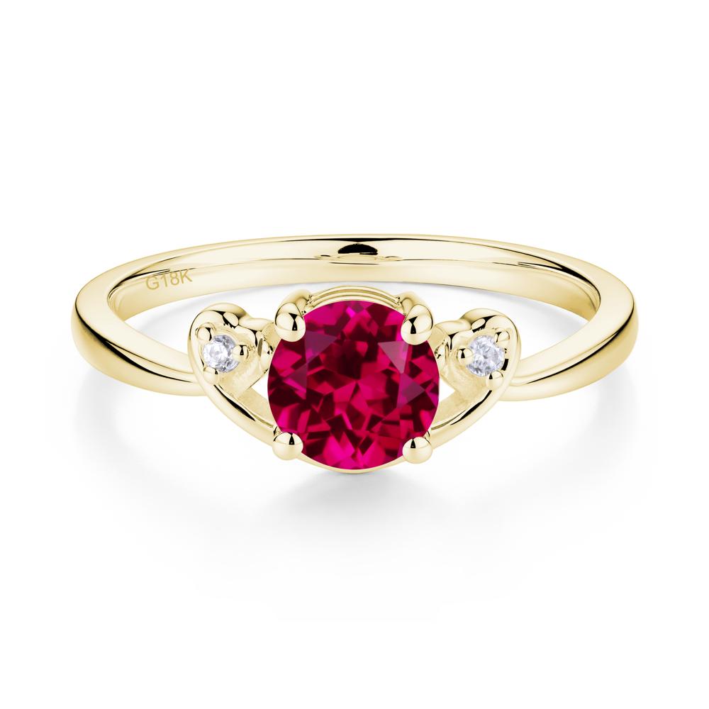 Twist Band Ruby Promise Ring - LUO Jewelry #metal_18k yellow gold