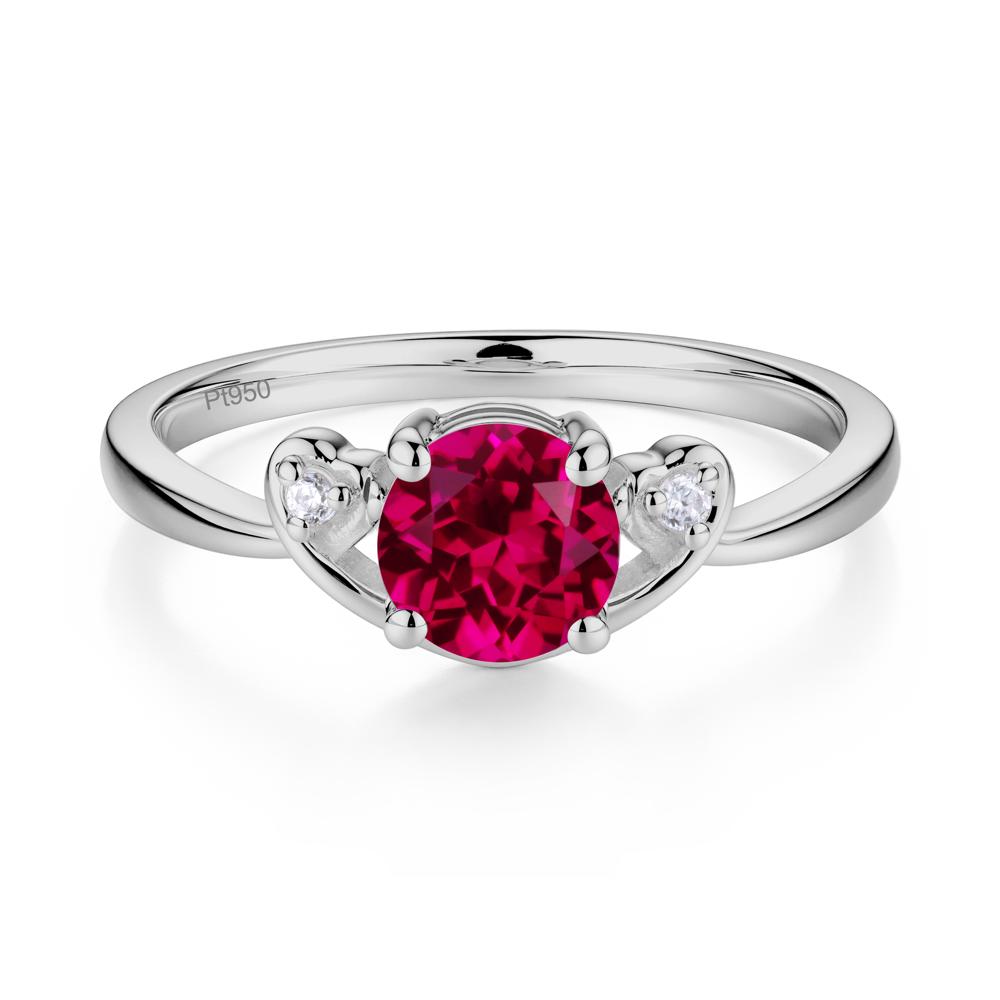 Twist Band Ruby Promise Ring - LUO Jewelry #metal_platinum