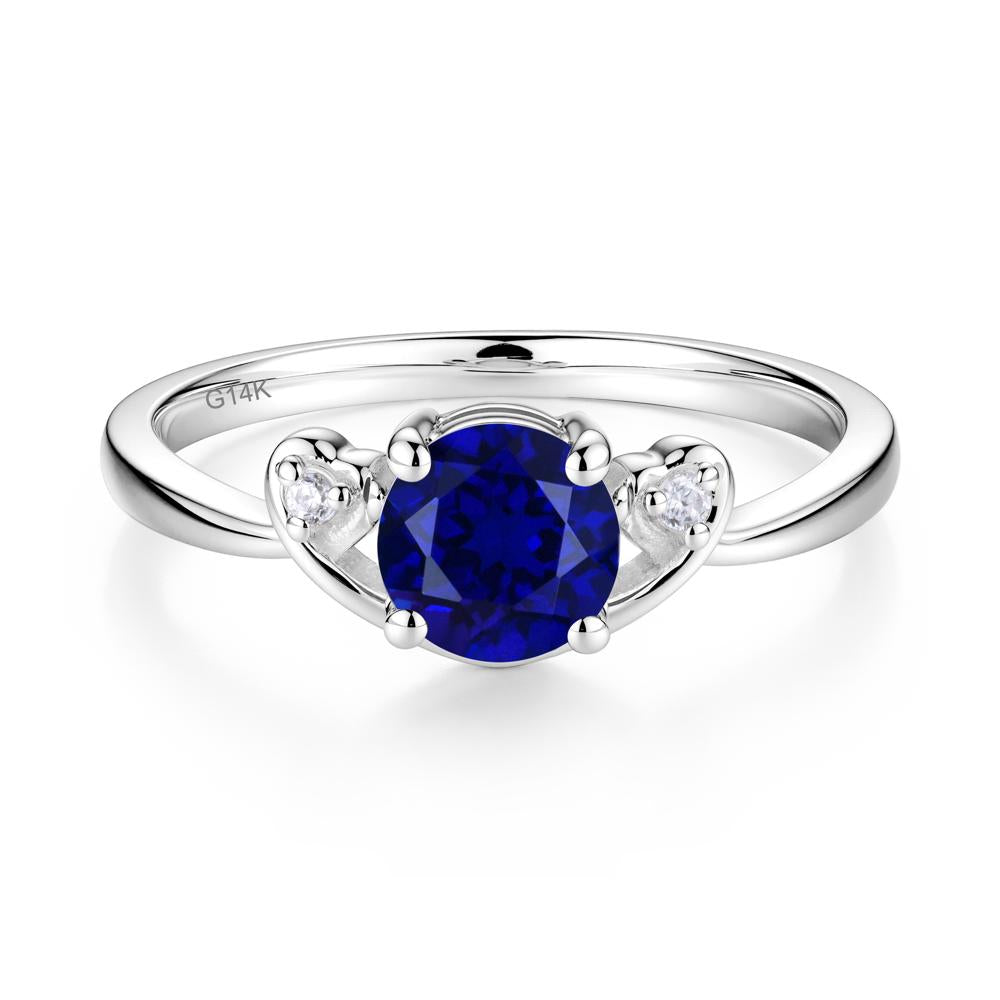 Twist Band Sapphire Promise Ring - LUO Jewelry #metal_14k white gold