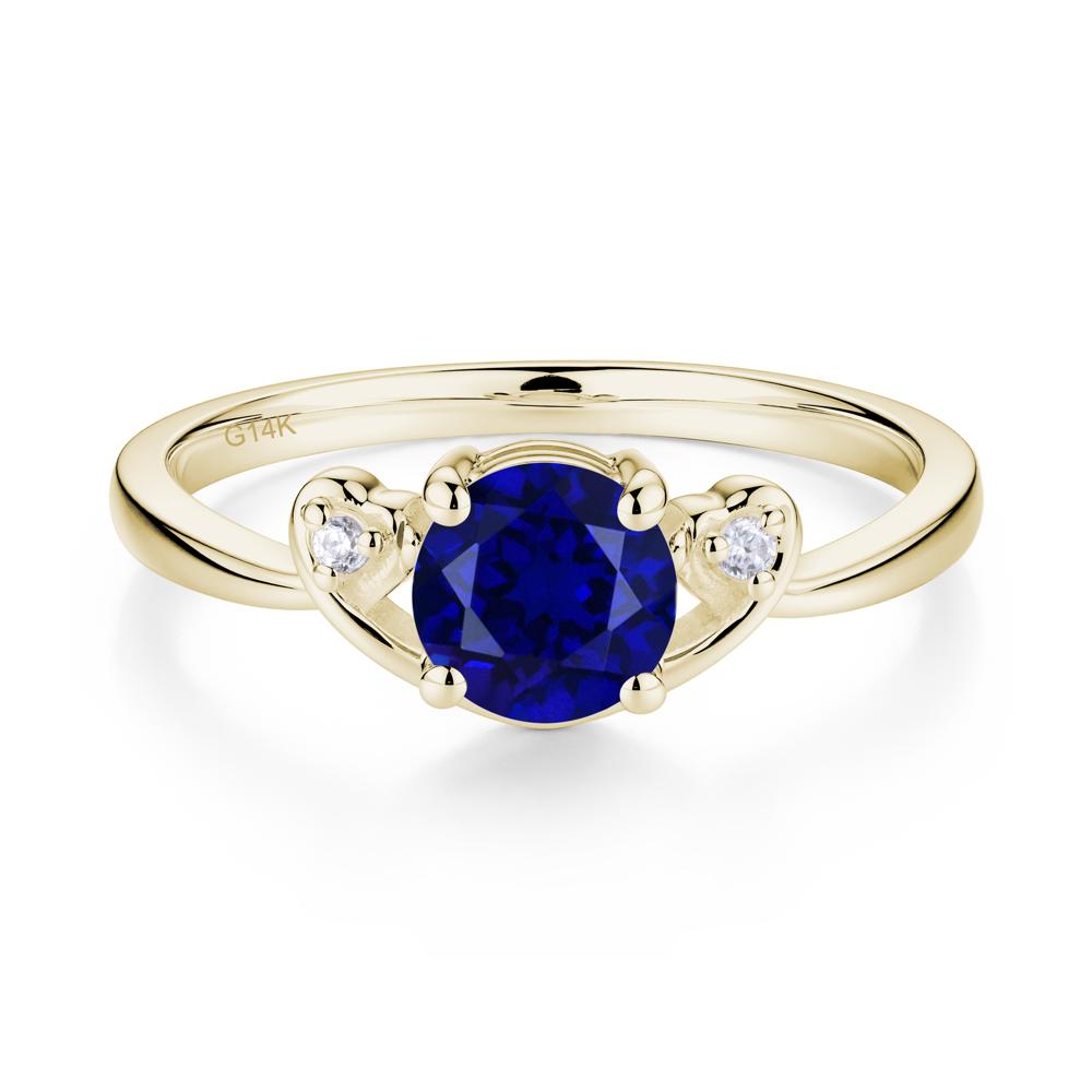 Twist Band Sapphire Promise Ring - LUO Jewelry #metal_14k yellow gold