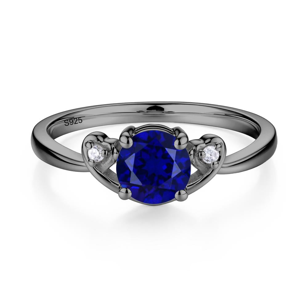Twist Band Sapphire Promise Ring - LUO Jewelry #metal_black finish sterling silver