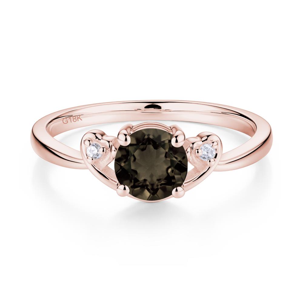 Twist Band Smoky Quartz Promise Ring - LUO Jewelry #metal_18k rose gold