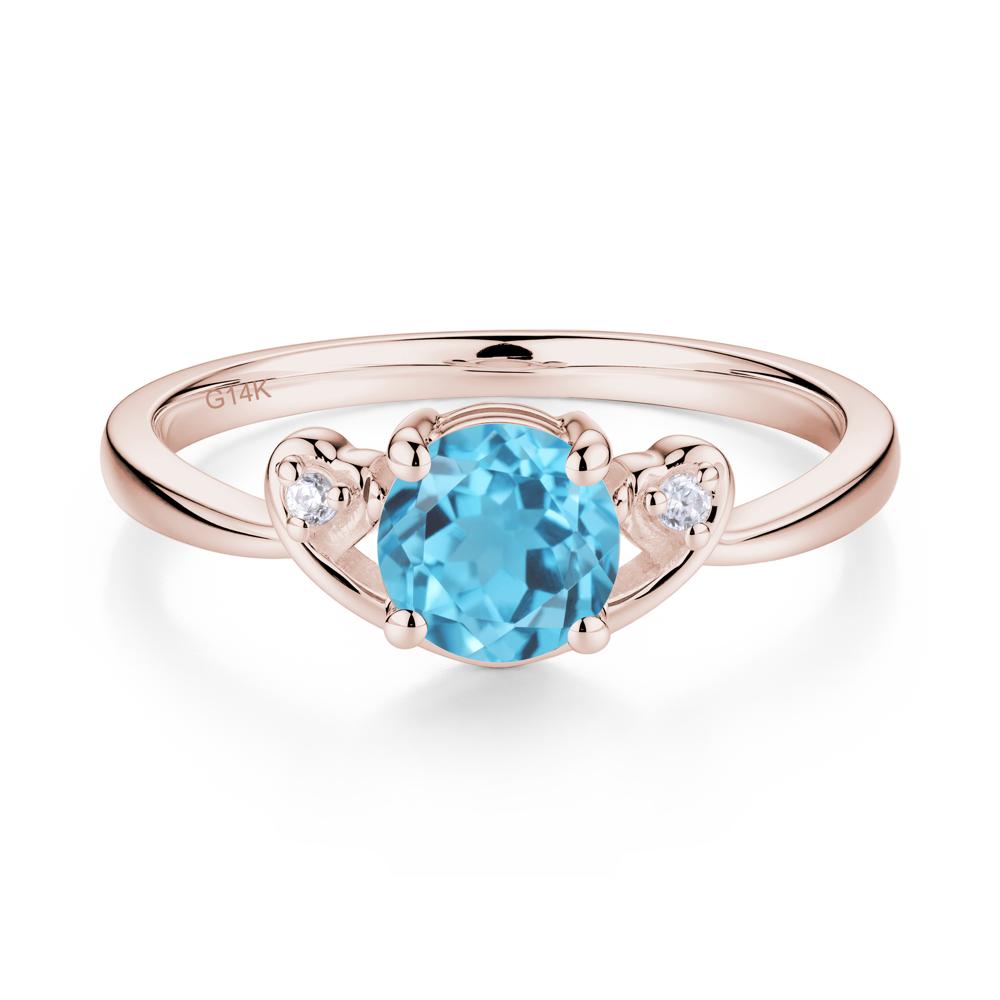 Twist Band Swiss Blue Topaz Promise Ring - LUO Jewelry #metal_14k rose gold