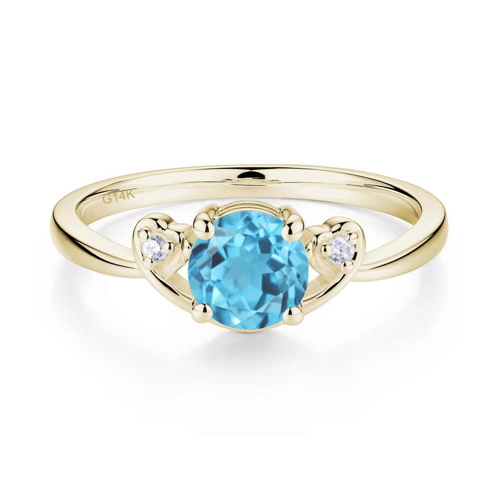 Twist Band Swiss Blue Topaz Promise Ring - LUO Jewelry #metal_14k yellow gold