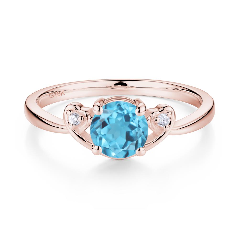 Twist Band Swiss Blue Topaz Promise Ring - LUO Jewelry #metal_18k rose gold