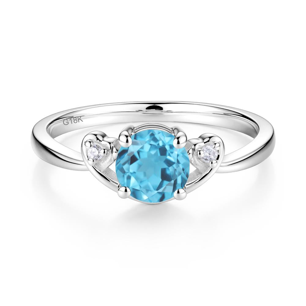 Twist Band Swiss Blue Topaz Promise Ring - LUO Jewelry #metal_18k white gold