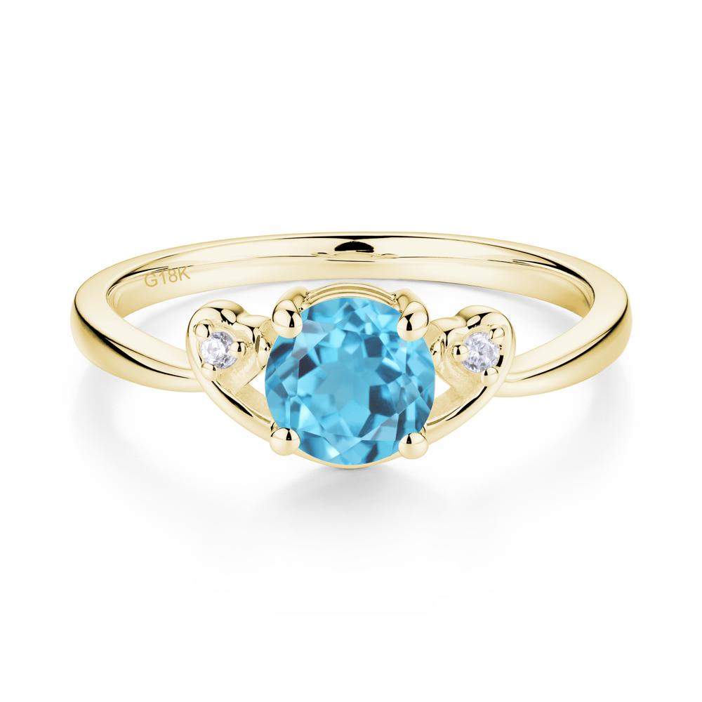 Twist Band Swiss Blue Topaz Promise Ring - LUO Jewelry #metal_18k yellow gold