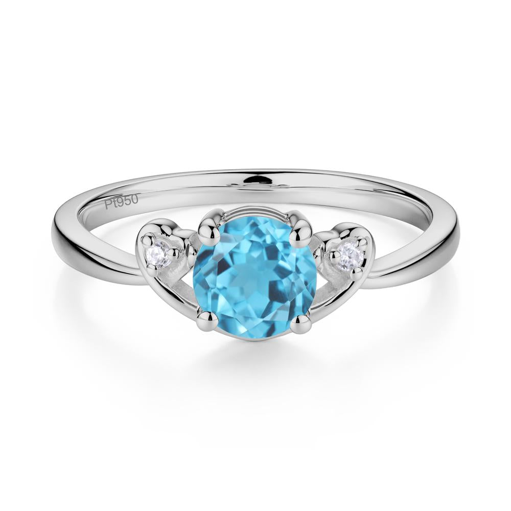 Twist Band Swiss Blue Topaz Promise Ring - LUO Jewelry #metal_platinum