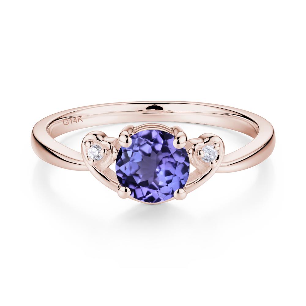 Twist Band Tanzanite Promise Ring - LUO Jewelry #metal_14k rose gold