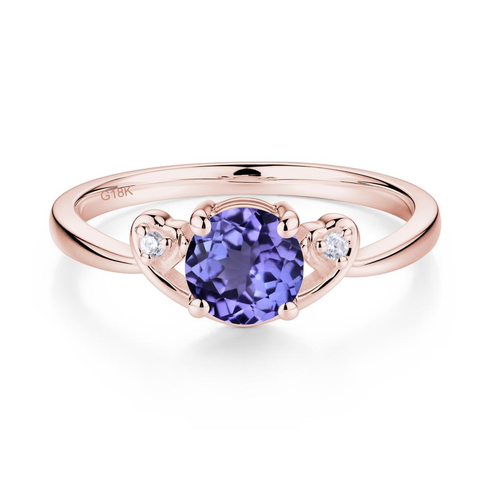 Twist Band Tanzanite Promise Ring - LUO Jewelry #metal_18k rose gold