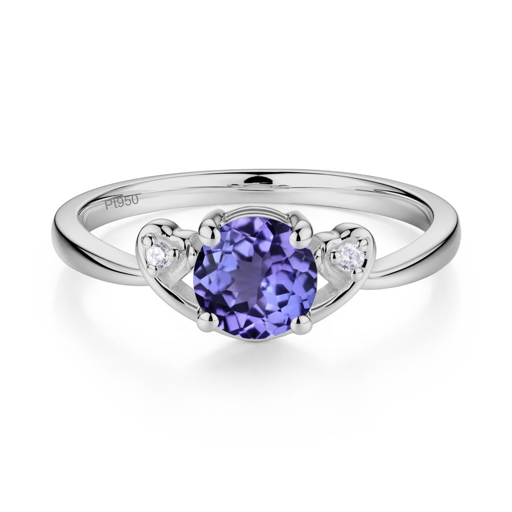 Twist Band Tanzanite Promise Ring - LUO Jewelry #metal_platinum