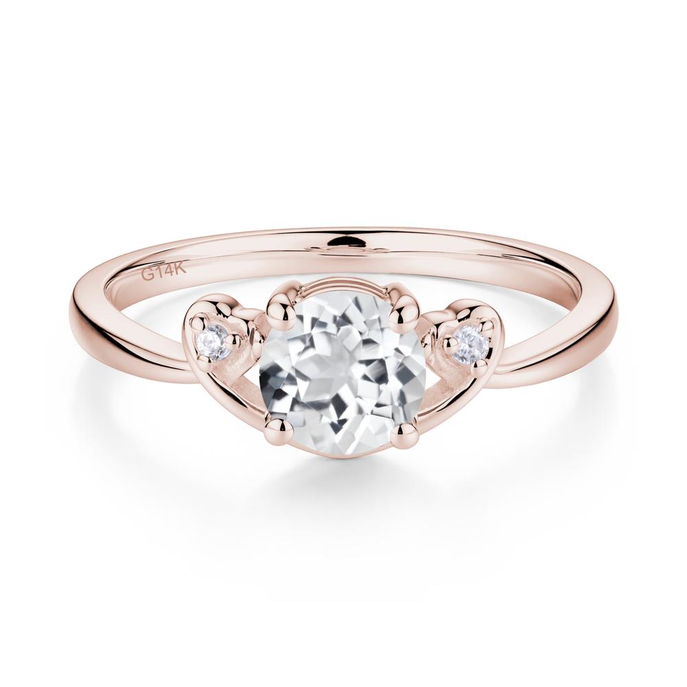 Twist Band White Topaz Promise Ring - LUO Jewelry #metal_14k rose gold