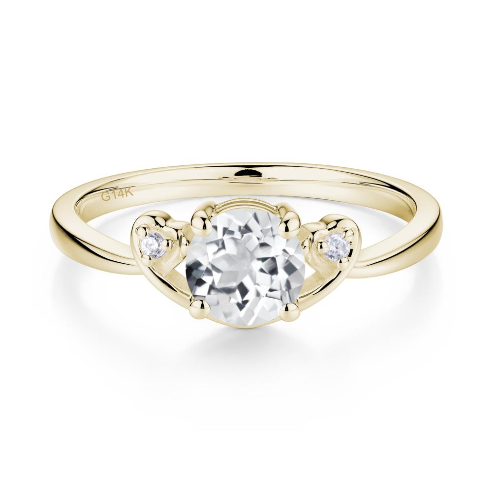Twist Band White Topaz Promise Ring - LUO Jewelry #metal_14k yellow gold
