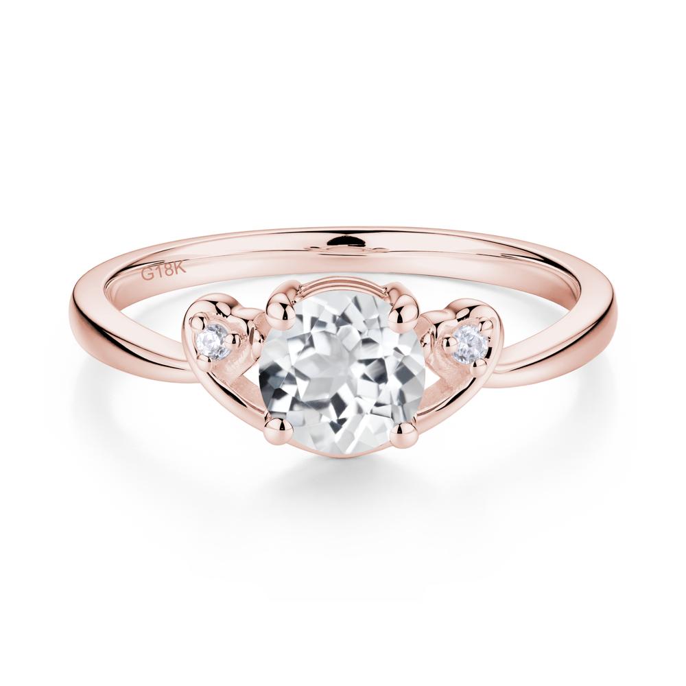 Twist Band White Topaz Promise Ring - LUO Jewelry #metal_18k rose gold