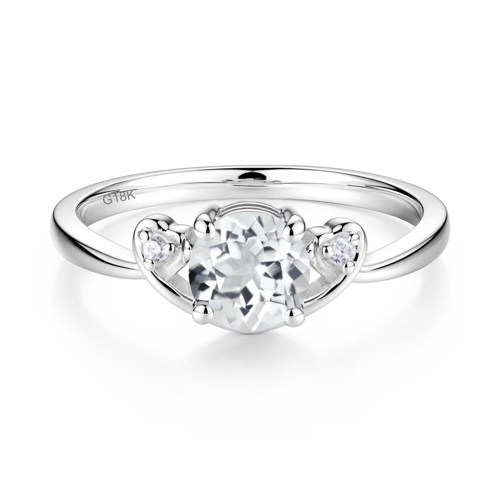 Twist Band White Topaz Promise Ring - LUO Jewelry #metal_18k white gold